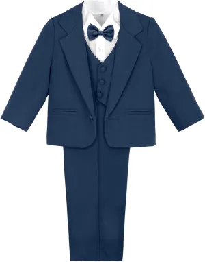 A&J DESIGN Baby Tuxedo 5-Piece Set Jacket & Shirt & Vest & Pants & Bowtie 6 Months - 3T