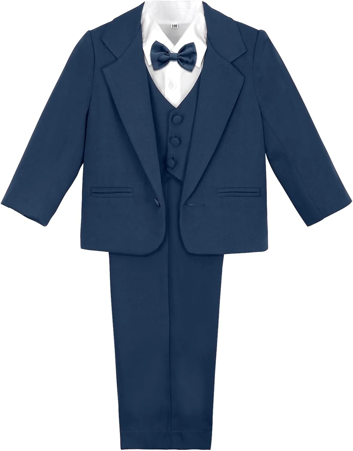 A&J DESIGN Baby Tuxedo 5-Piece Set Jacket & Shirt & Vest & Pants & Bowtie 6 Months - 3T