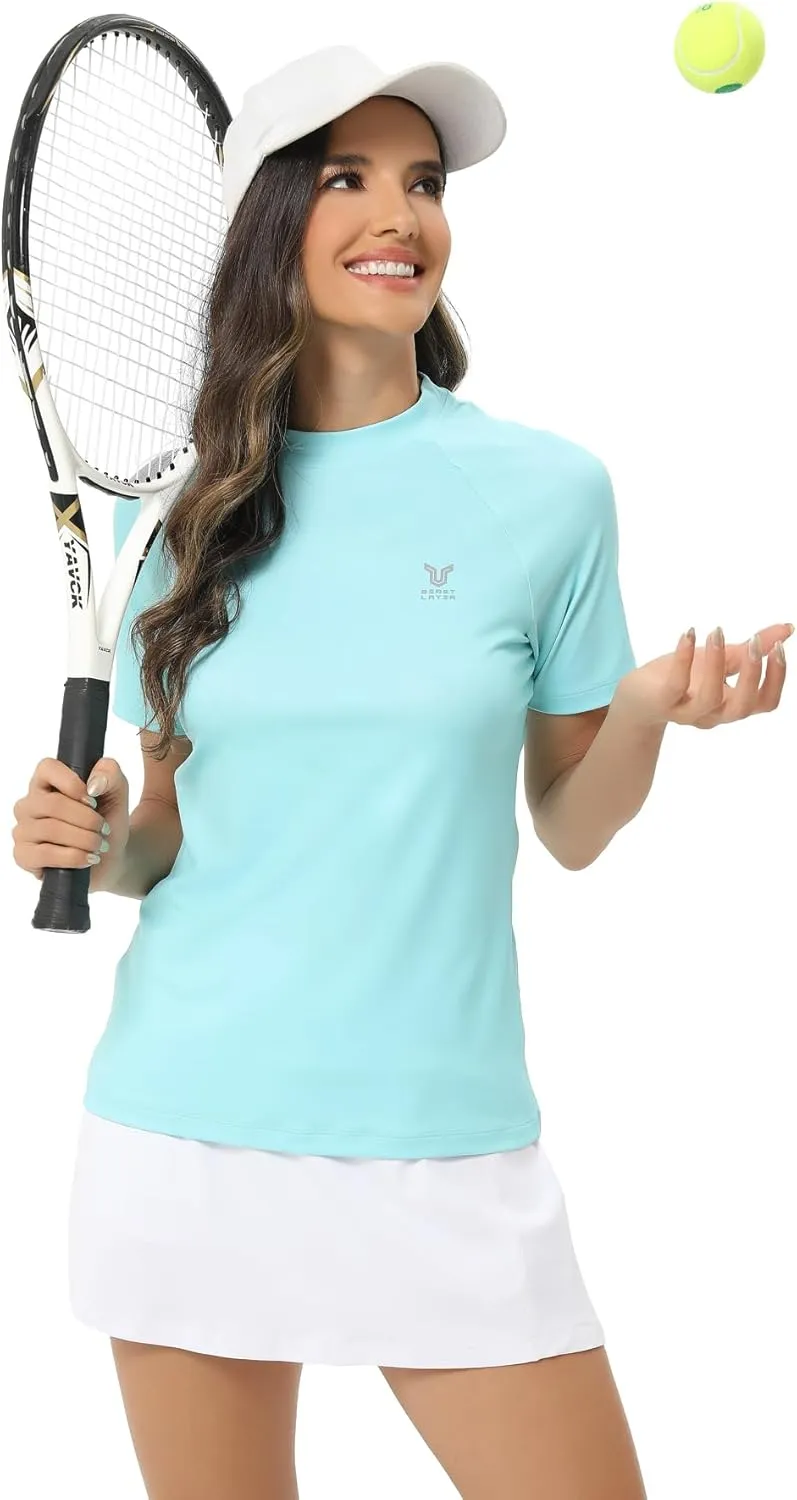 ADOREISM Women's Rash Guard Short Sleeve UPF 50  Quick-Dry Swim Shirt Women