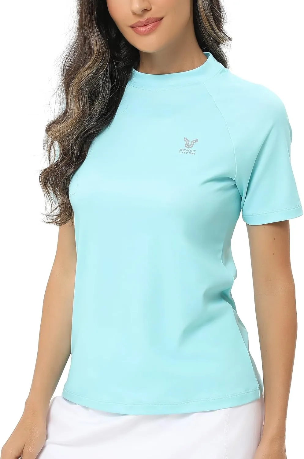 ADOREISM Women's Rash Guard Short Sleeve UPF 50  Quick-Dry Swim Shirt Women