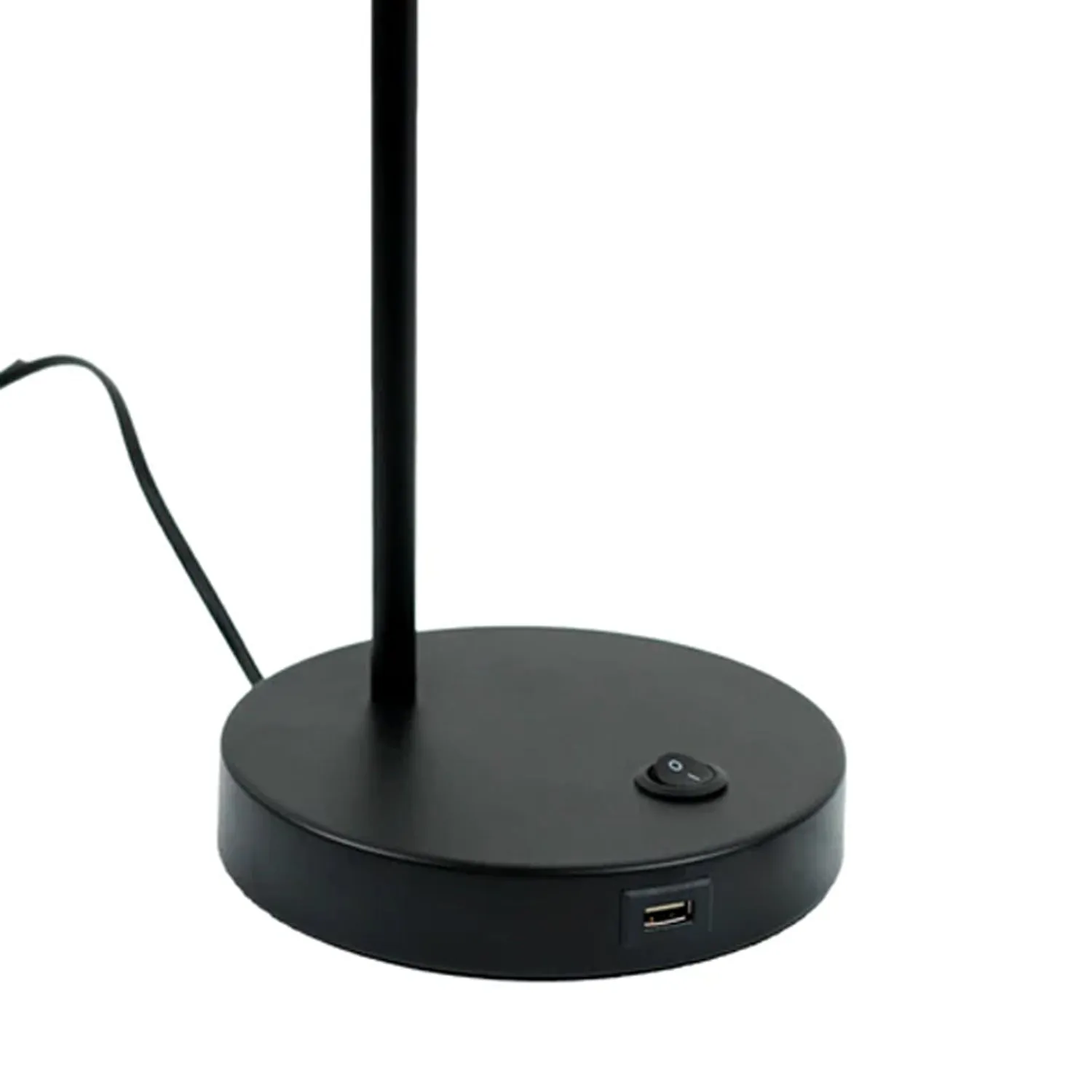 Amelia Sleek Illumination, Metal USB Table Lamp - Black, White, 400mm High, PL0205