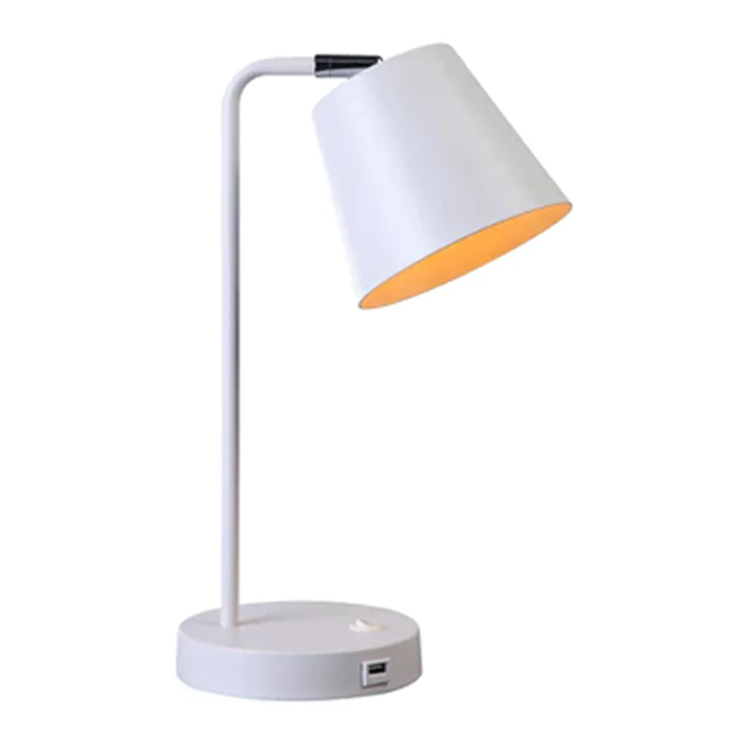Amelia Sleek Illumination, Metal USB Table Lamp - Black, White, 400mm High, PL0205