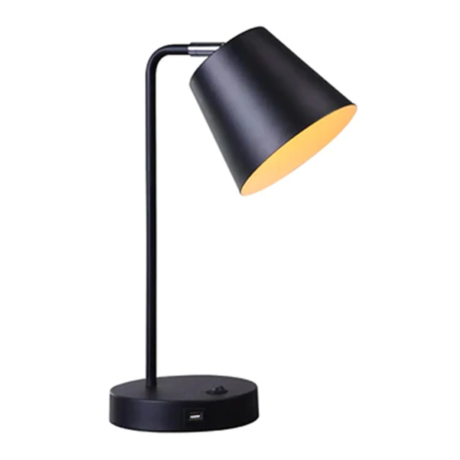 Amelia Sleek Illumination, Metal USB Table Lamp - Black, White, 400mm High, PL0205