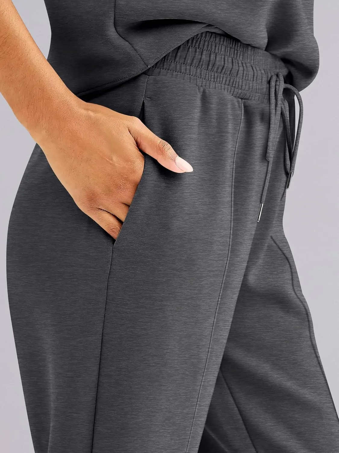 ANRABESS Women's Wide Leg Sweatpants High Waist Baggy Flared Pants Drawstring Athletic Joggers Sweat Pants