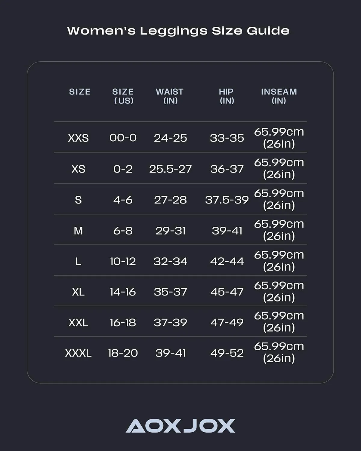 Aoxjox Workout Leggings for Women High Waisted Exercise Athletic Gym Fitness Yoga Lexi Lined Pants 26"