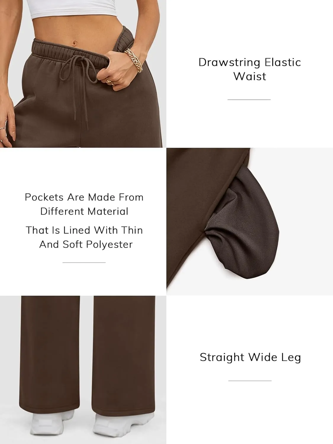 ATHMILE Womens Sweatpants 2025 Baggy Wide Fleece Lined Straight Leg Pants