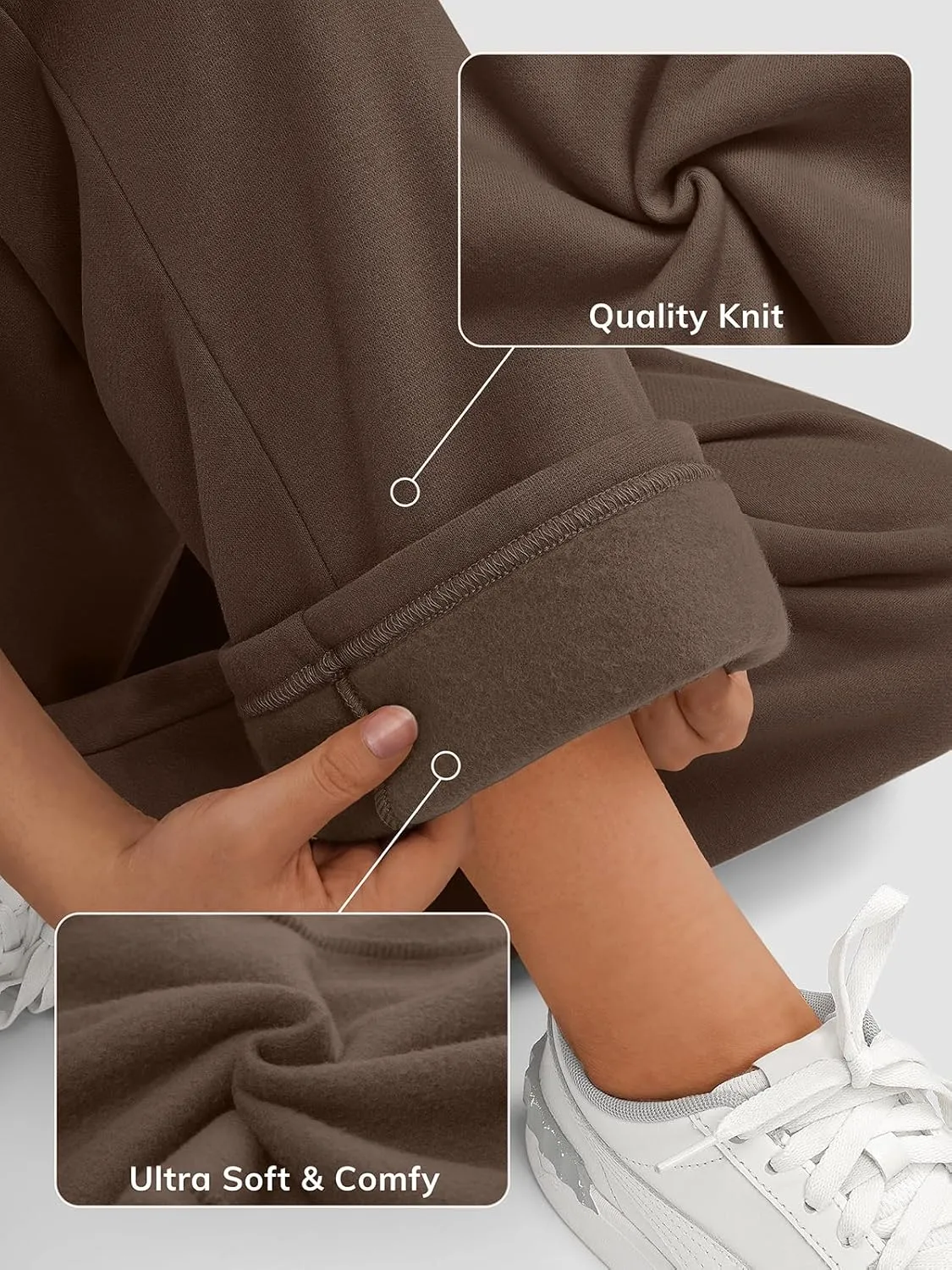 ATHMILE Womens Sweatpants 2025 Baggy Wide Fleece Lined Straight Leg Pants