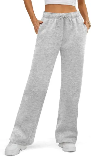 ATHMILE Womens Sweatpants 2025 Baggy Wide Fleece Lined Straight Leg Pants
