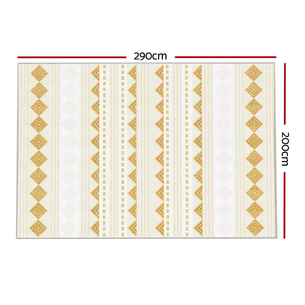 Azure 200x290cm Floor Rugs Washable Area Mat Large Carpet Soft Short Pile - Yellow