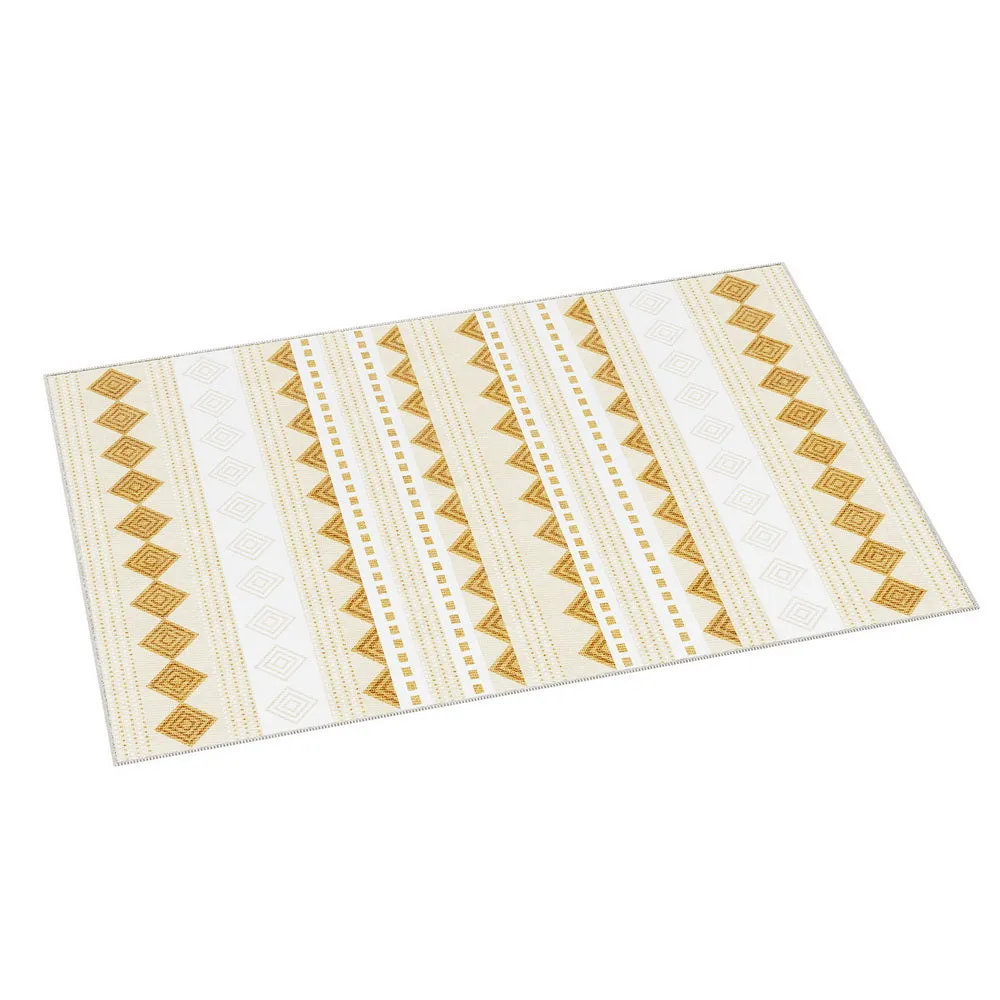 Azure 200x290cm Floor Rugs Washable Area Mat Large Carpet Soft Short Pile - Yellow