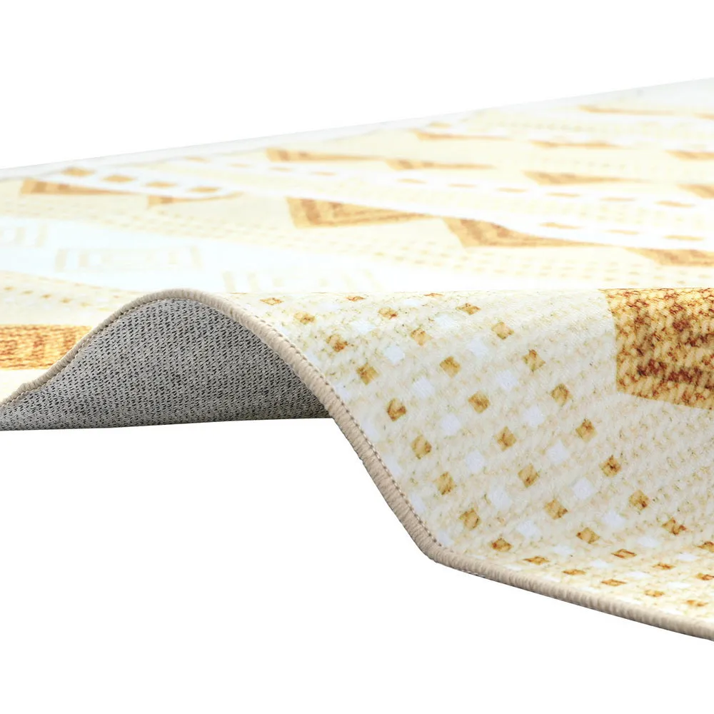 Azure 200x290cm Floor Rugs Washable Area Mat Large Carpet Soft Short Pile - Yellow