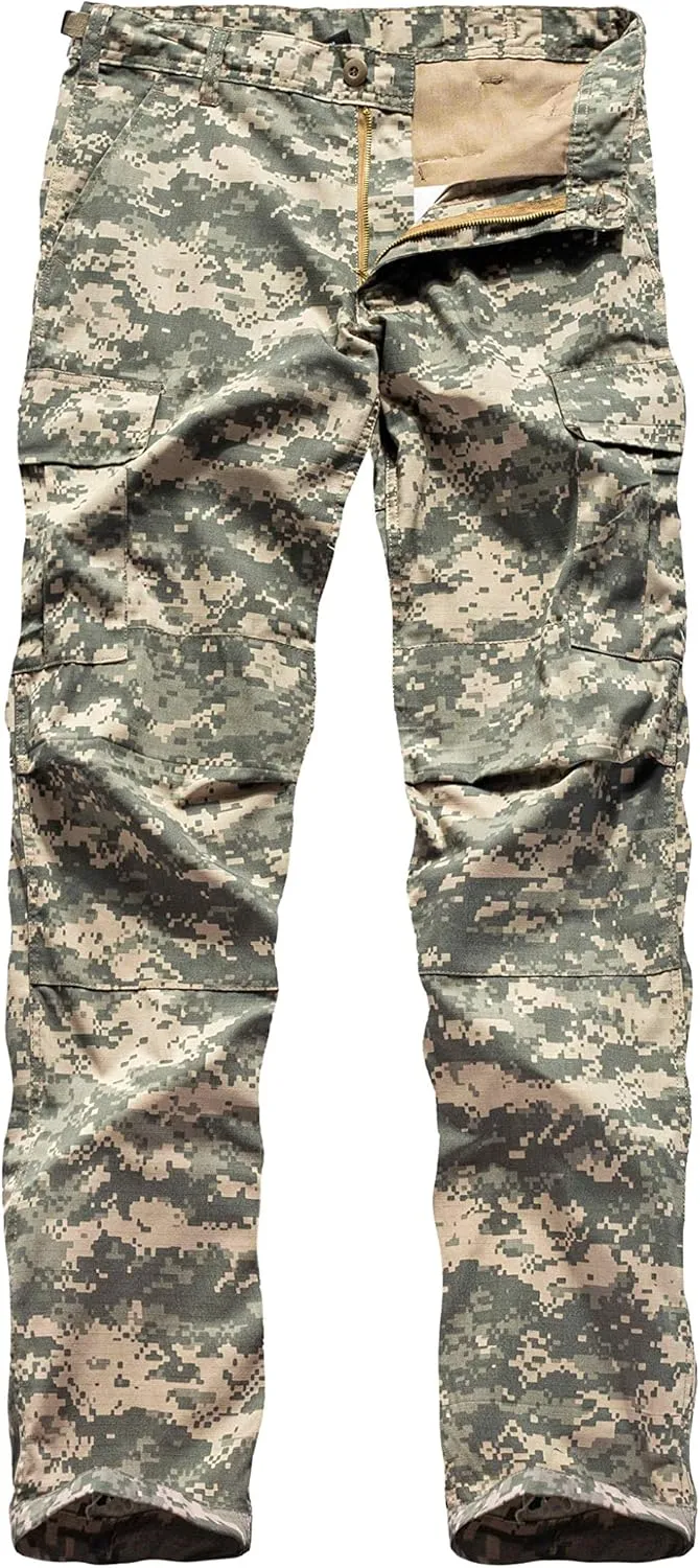 BACKBONE Mens Casual Street Fashion Camo Cargo Pants Army Combat Military BDU Pants Work Hunt Pants