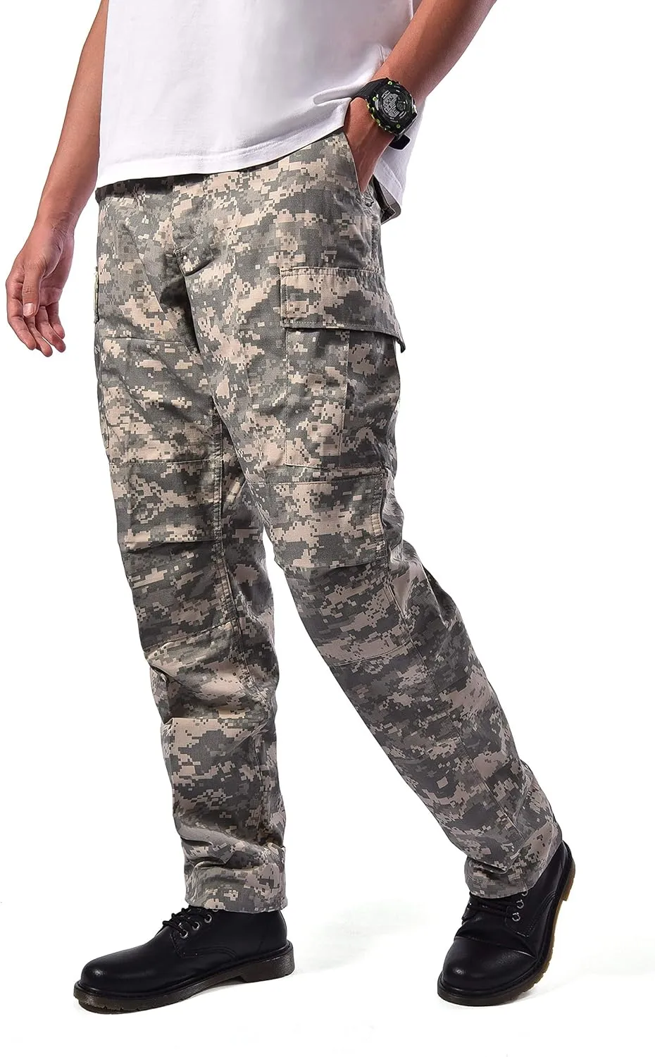 BACKBONE Mens Casual Street Fashion Camo Cargo Pants Army Combat Military BDU Pants Work Hunt Pants