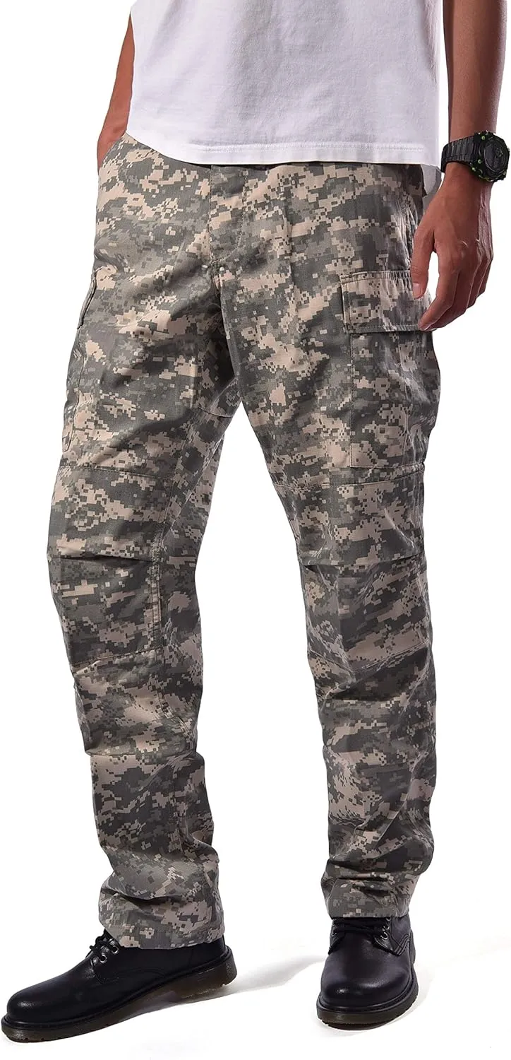 BACKBONE Mens Casual Street Fashion Camo Cargo Pants Army Combat Military BDU Pants Work Hunt Pants