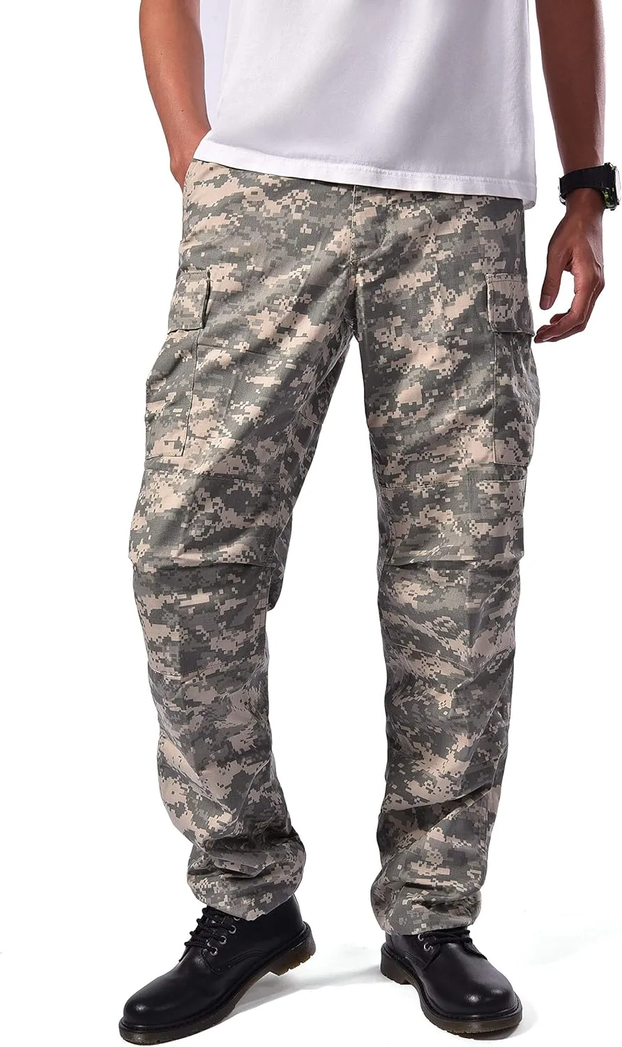 BACKBONE Mens Casual Street Fashion Camo Cargo Pants Army Combat Military BDU Pants Work Hunt Pants