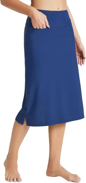 baleaf Women's 28" Midi Length Long Swim Skirts with Legging Modest High Waisted Tankini Skirt Bottom UPF 50 