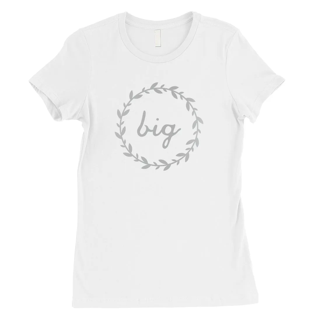 Big Little Leaf Wreath-SILVER Womens T-Shirt Happy Kind Beloved
