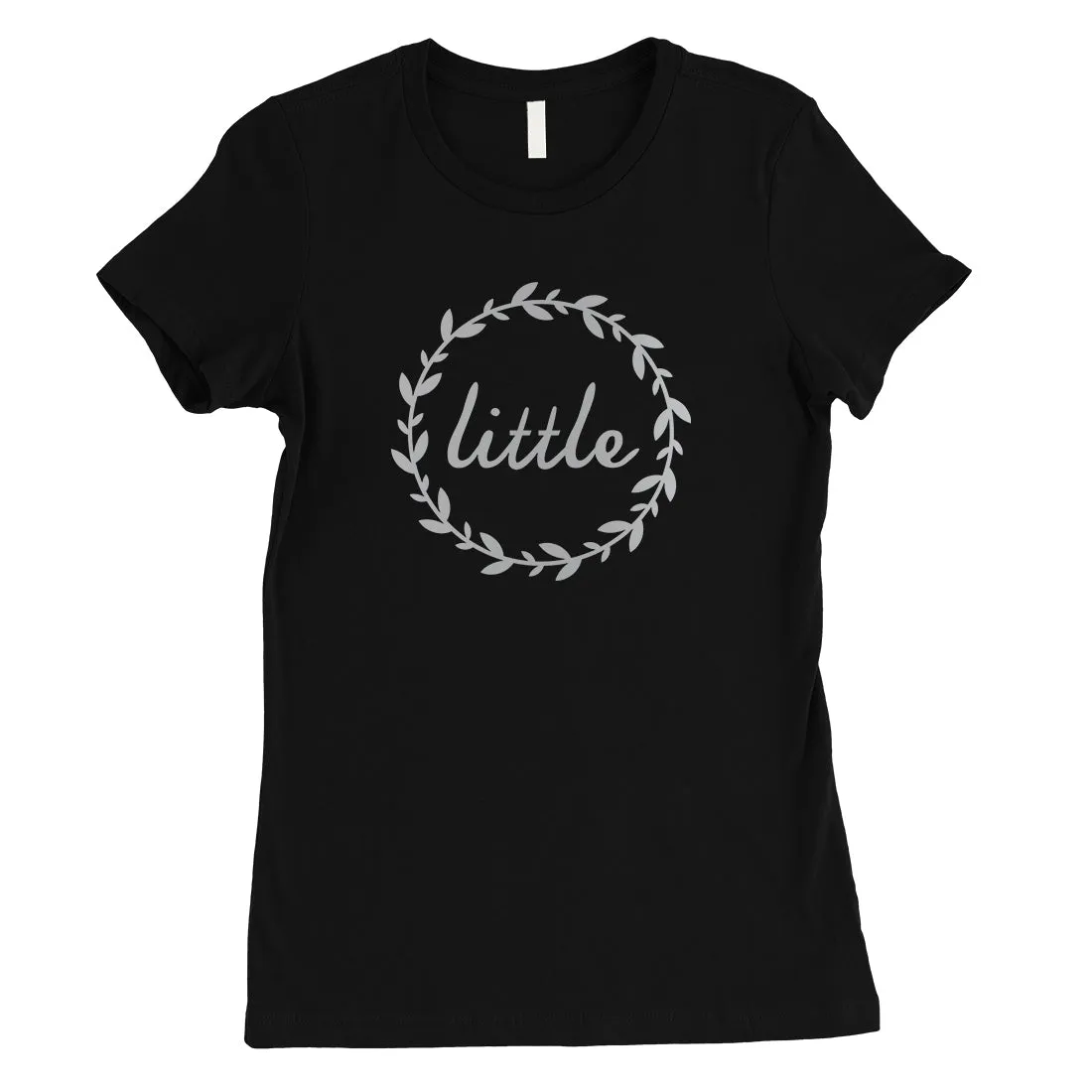 Big Little Leaf Wreath-SILVER Womens T-Shirt Happy Kind Beloved