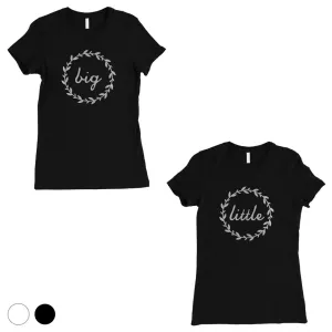 Big Little Leaf Wreath-SILVER Womens T-Shirt Happy Kind Beloved
