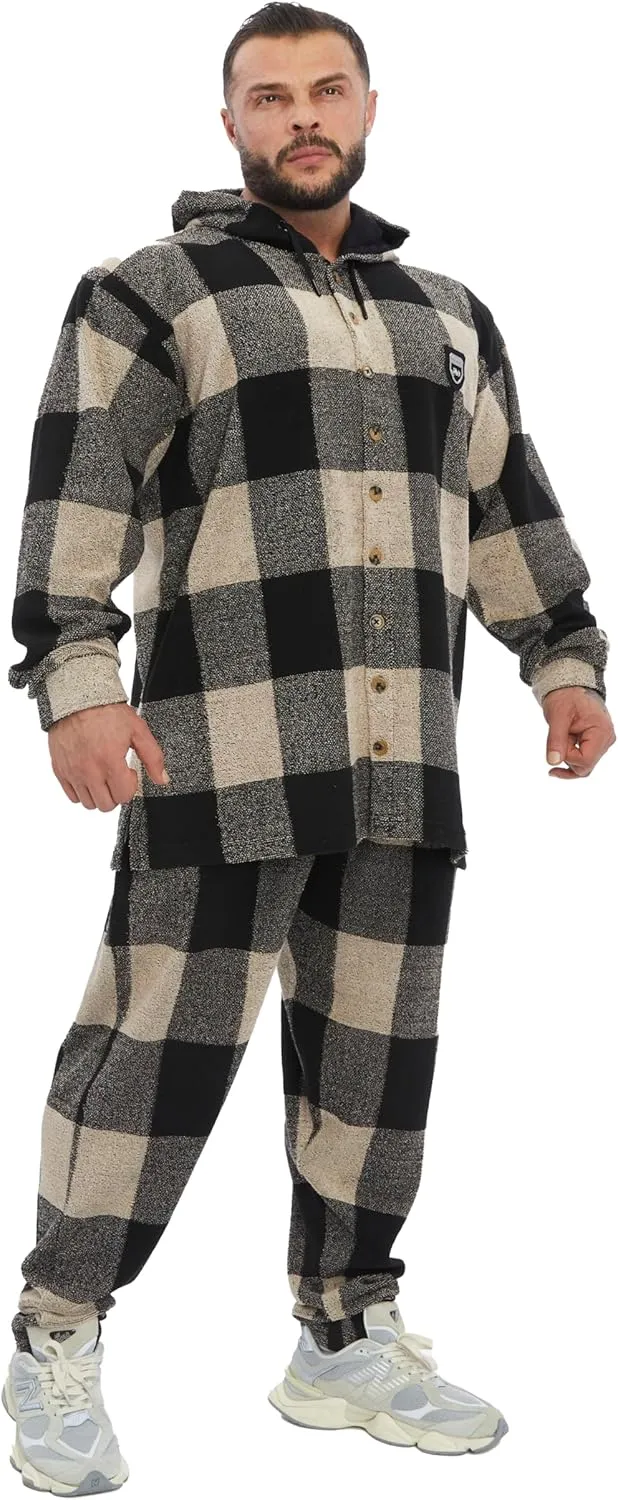 BIG SAM SPORTSWEAR COMPANY Mens Oversize Towel Button Down Shirt With Hoodie