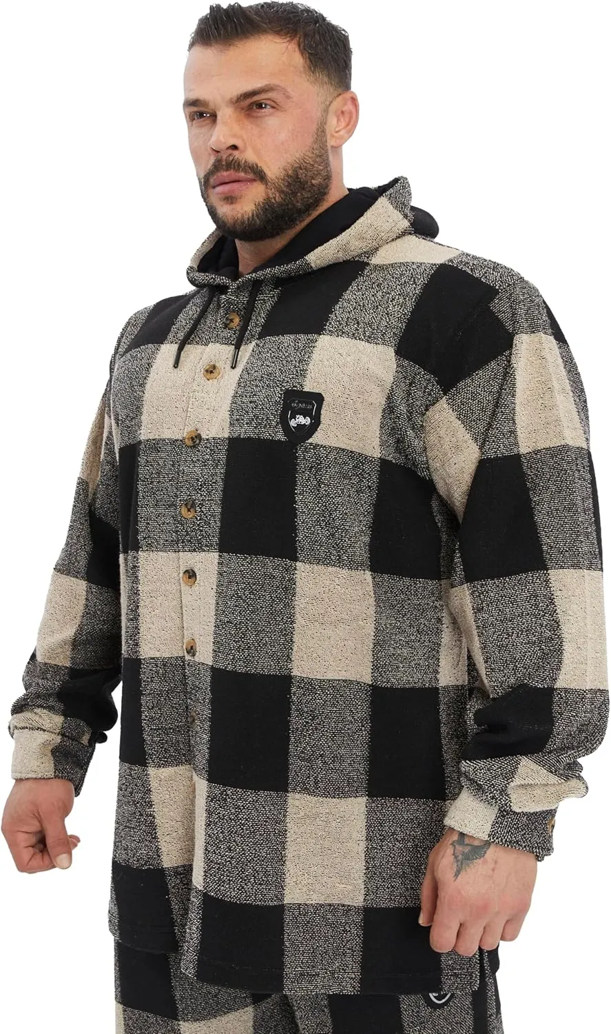 BIG SAM SPORTSWEAR COMPANY Mens Oversize Towel Button Down Shirt With Hoodie