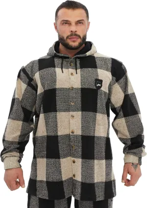 BIG SAM SPORTSWEAR COMPANY Mens Oversize Towel Button Down Shirt With Hoodie