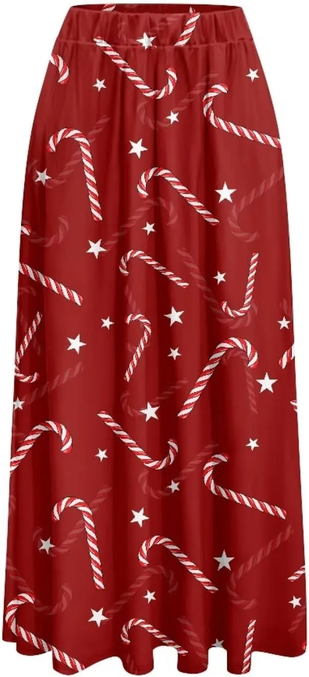 Biyejit Women's Flowy Maxi Skirt Pleated High Waisted A Line Skirt Casual Long Skirts with Pockets S-2XL