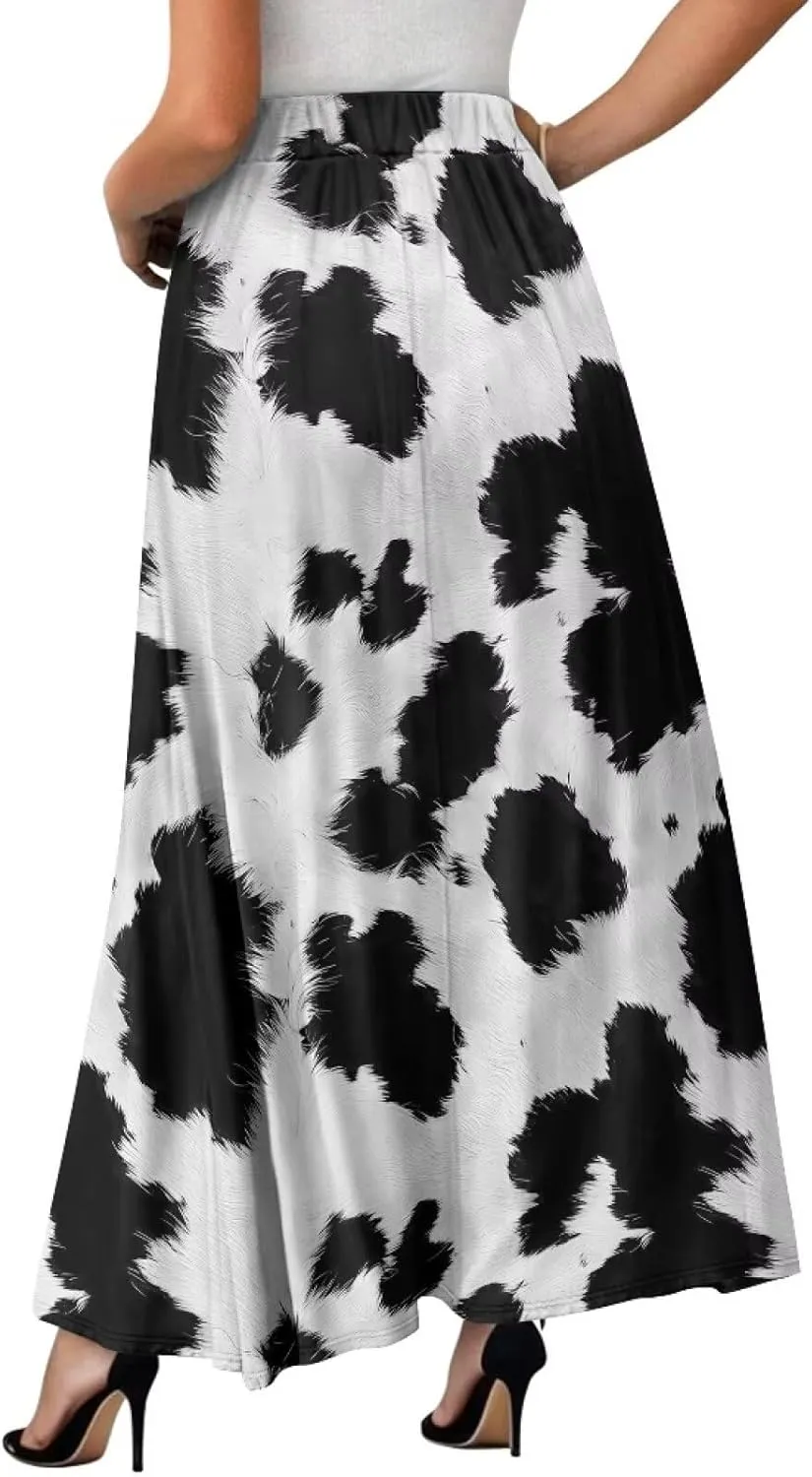 Biyejit Womens Skirt Midi Long Skirts High Waisted A Line Skirts Fall Skirts for Women Plus Size Swing Dress