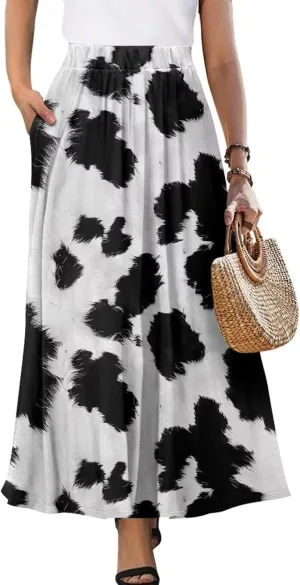 Biyejit Womens Skirt Midi Long Skirts High Waisted A Line Skirts Fall Skirts for Women Plus Size Swing Dress