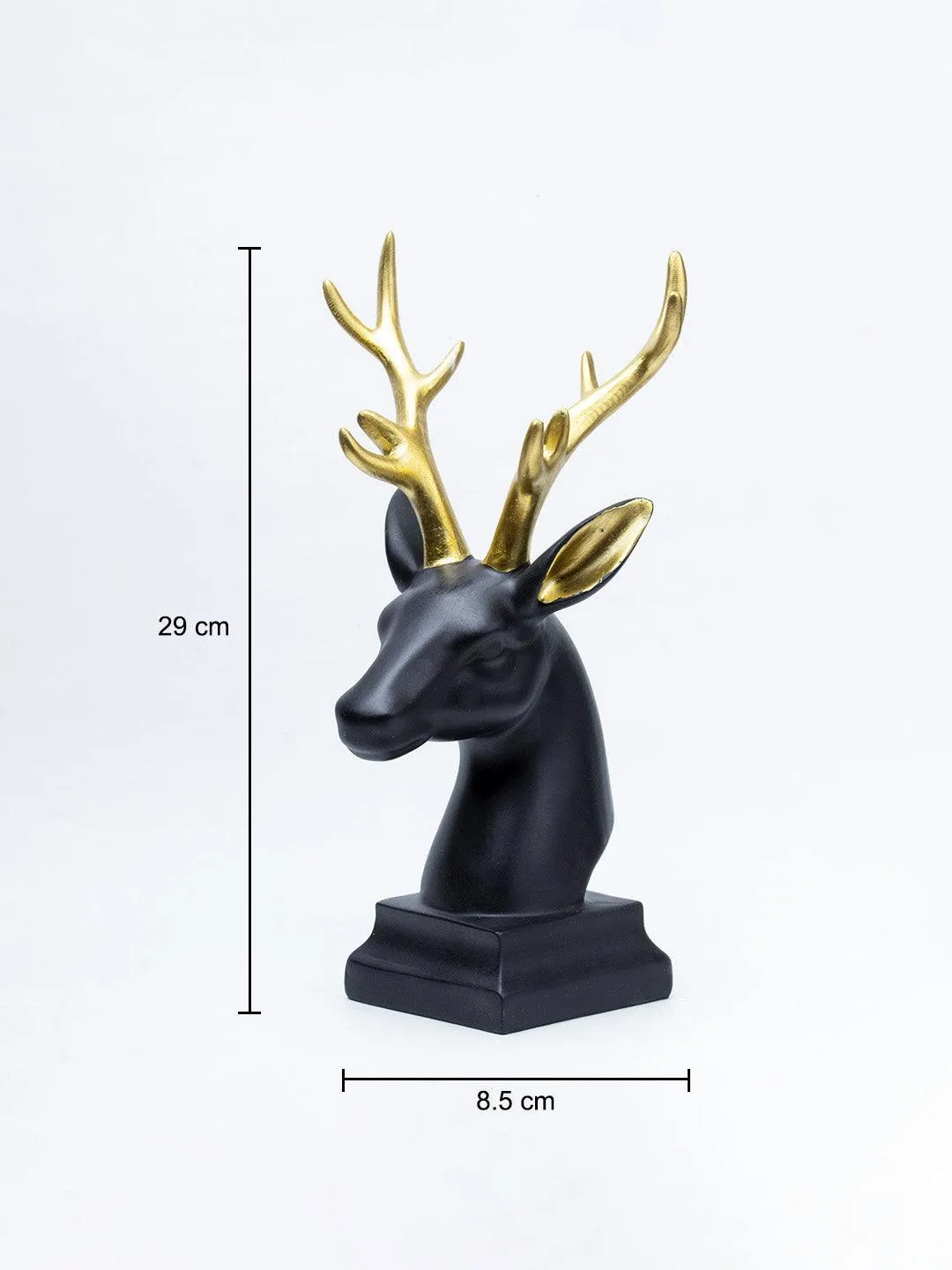 Black Glossy Reindeer Head Shaped Decorative Deer