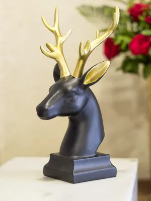 Black Glossy Reindeer Head Shaped Decorative Deer