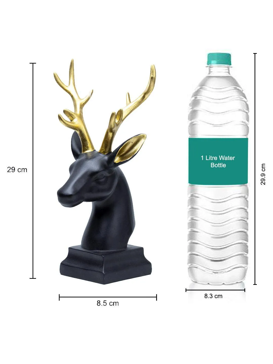 Black Glossy Reindeer Head Shaped Decorative Deer