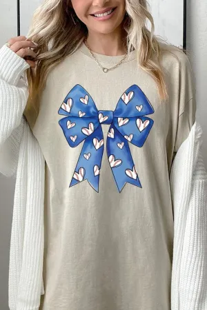 Blue Bow Baseball Graphic Plus Heavy Cotton Tee