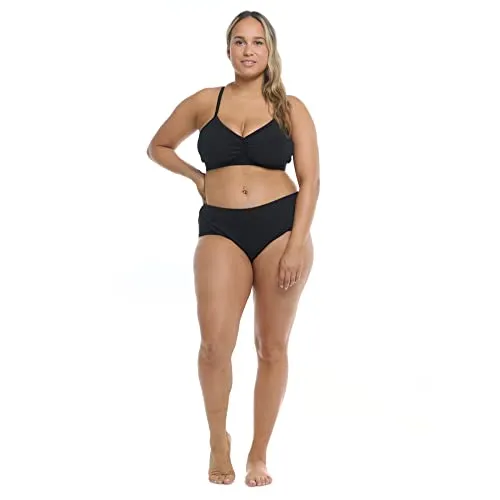 Body Glove Women's Drew Plus Bikini Top Swimsuit with Adjustable Tie Back, Available in Sizes 1X, 2X, 3X, Black