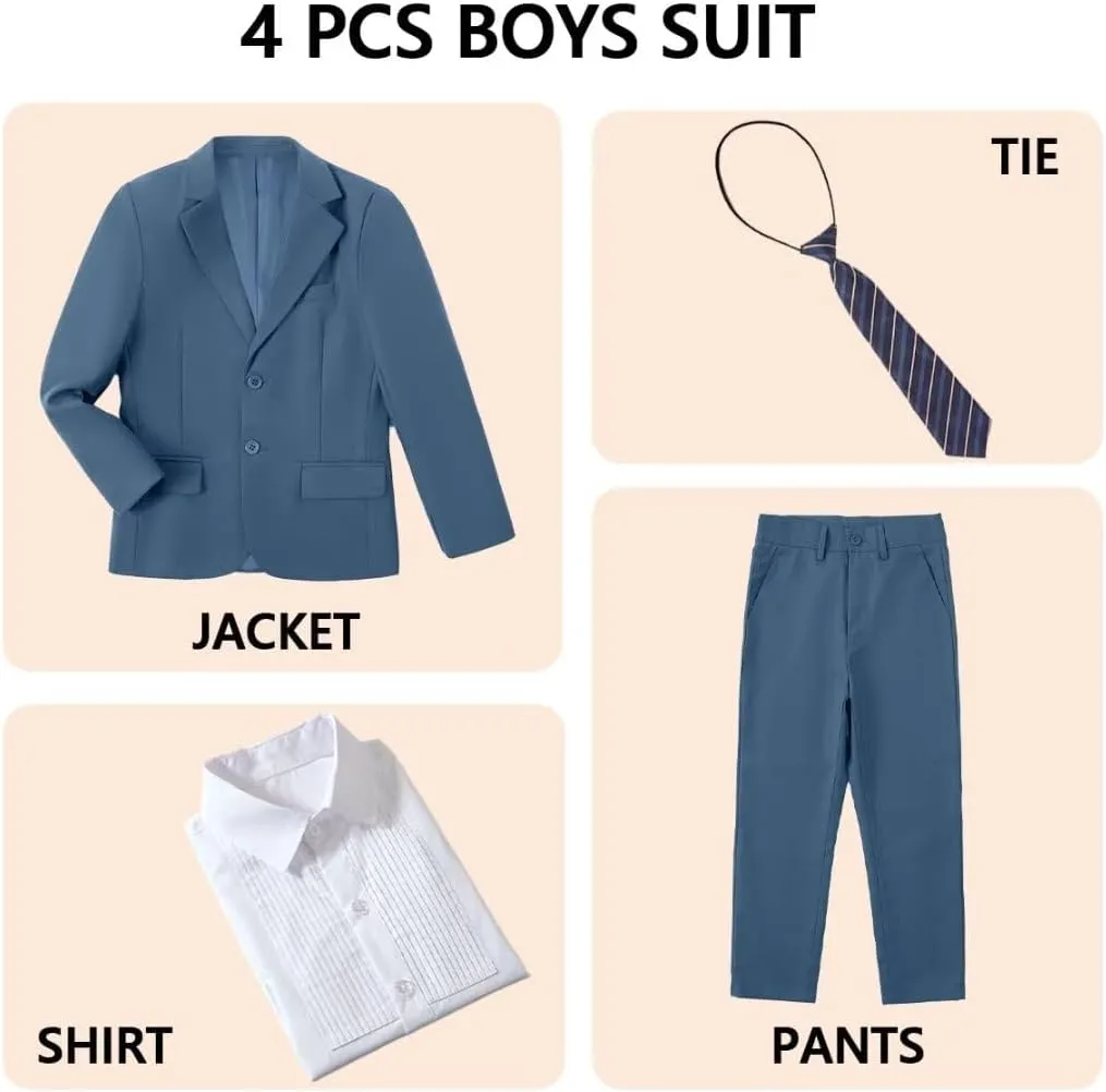 Boys Formal Suit Set Complete Outfit Slim Fit Tuxedo for Boy