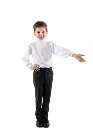 Boys White High Neck Dress Shirt