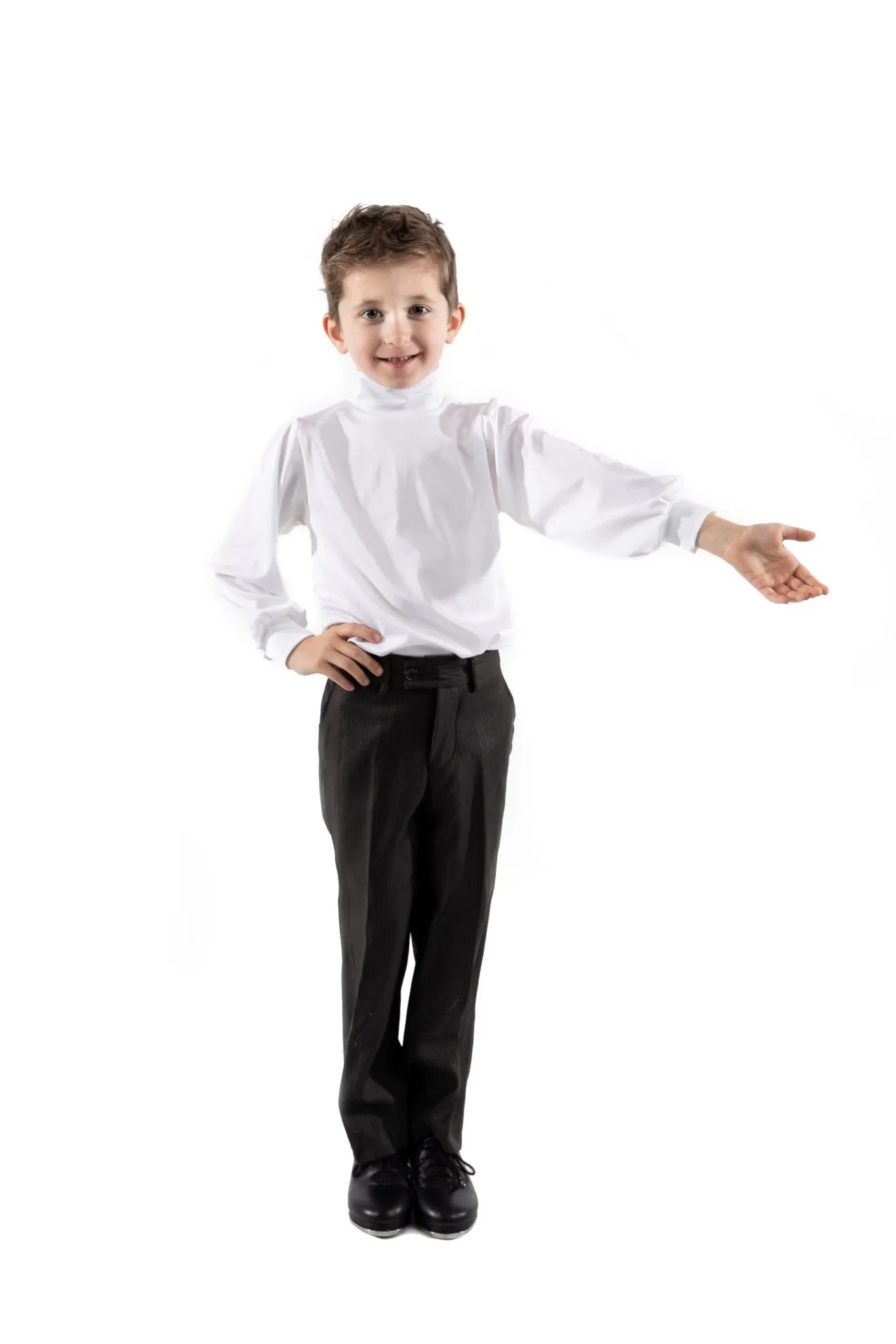 Boys White High Neck Dress Shirt