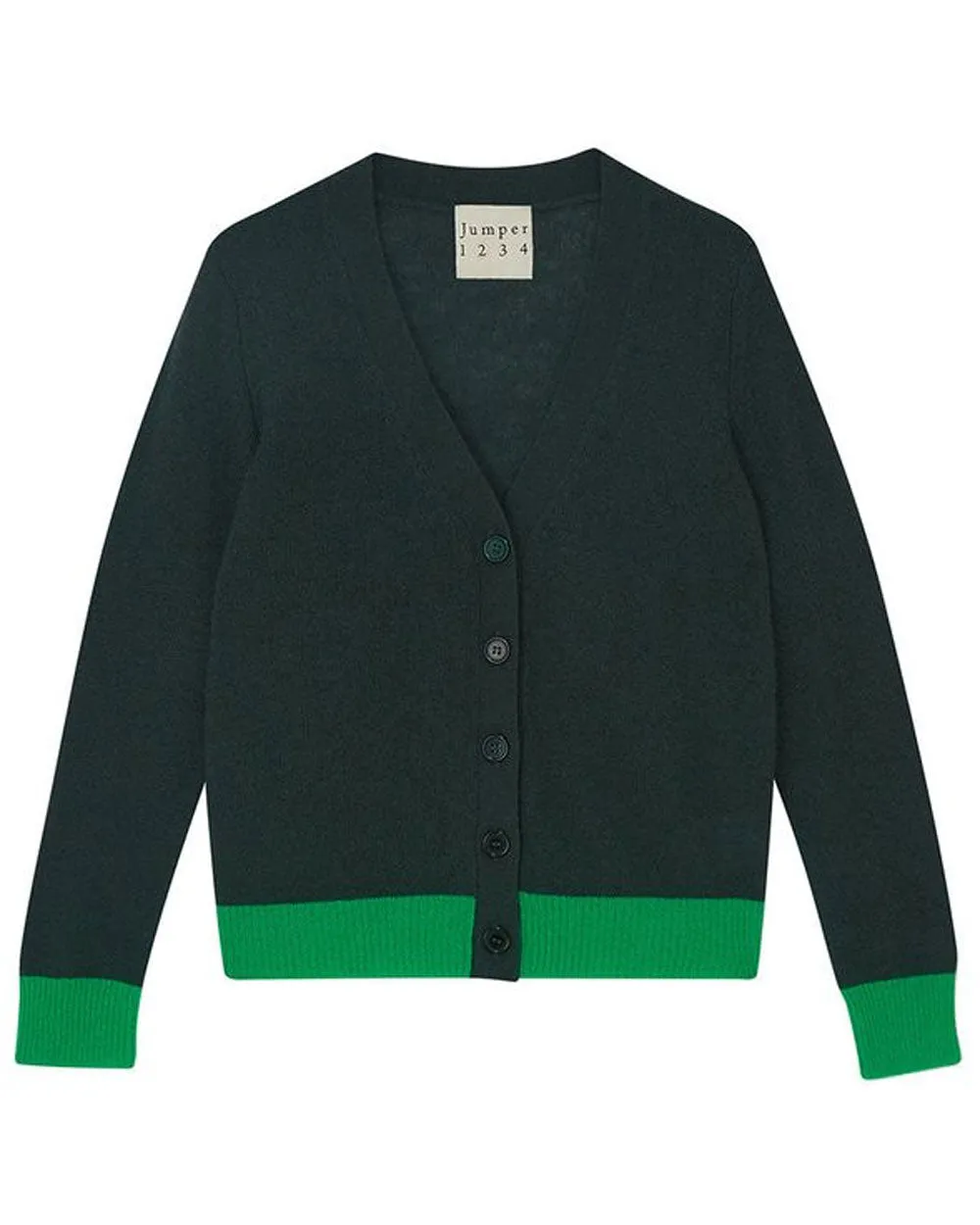 Bright Green Contrast Cardigan