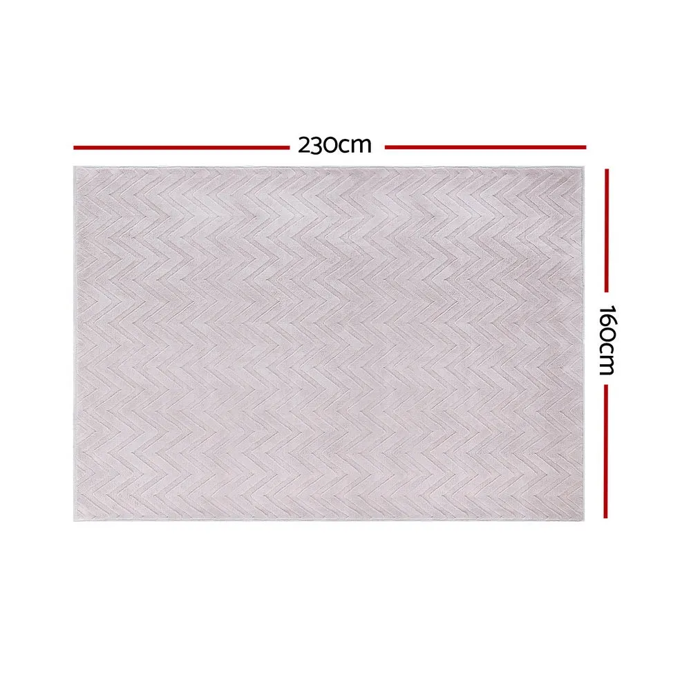 Bronte 160x230cm Floor Rugs Washable Area Mat Large Carpet Microfiber - Grey
