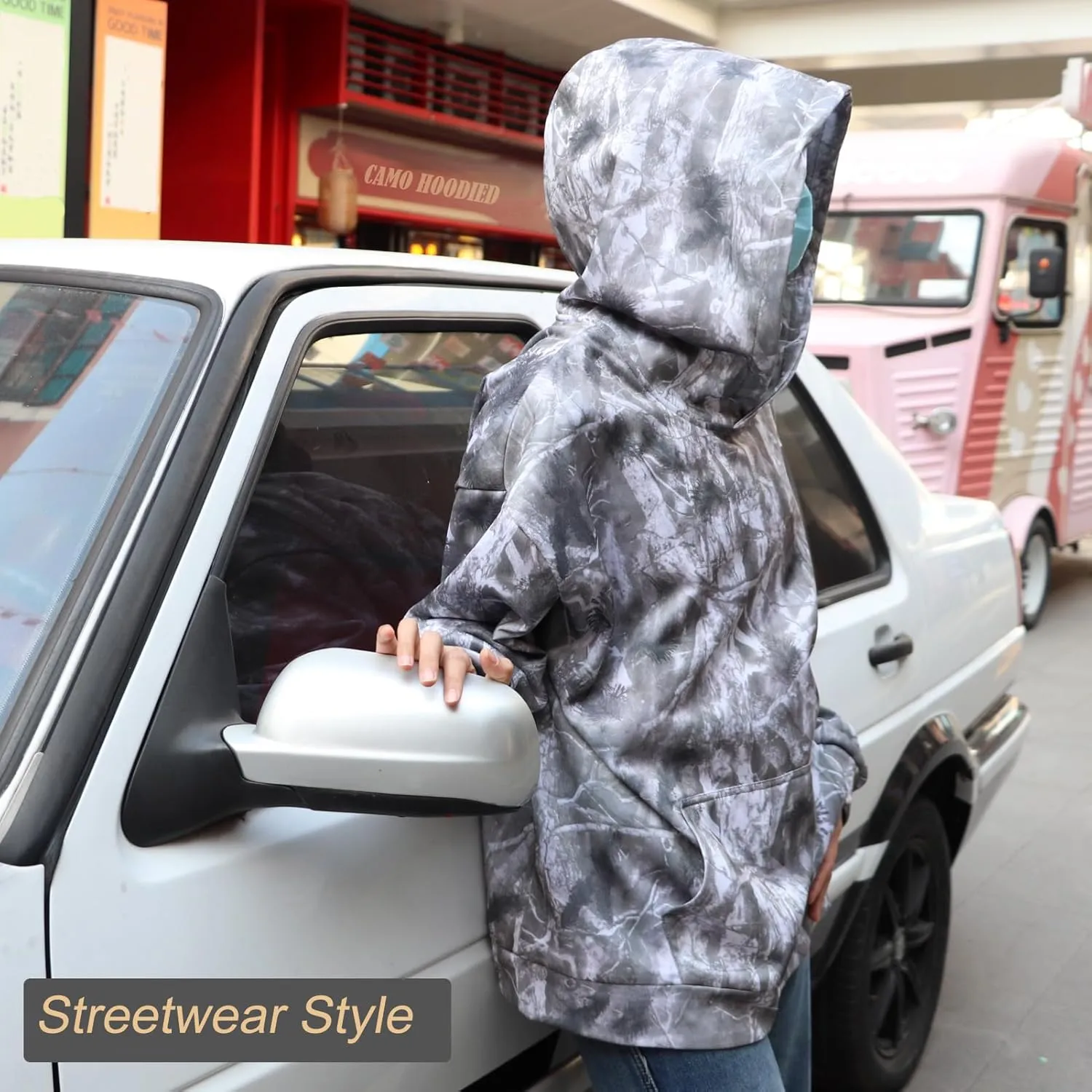 Camo Hoodie Womens Maple Leaf Printed Sweatshirt Oversized Trendy Causal Long Sleeve Fleece Camouflage Hoodie