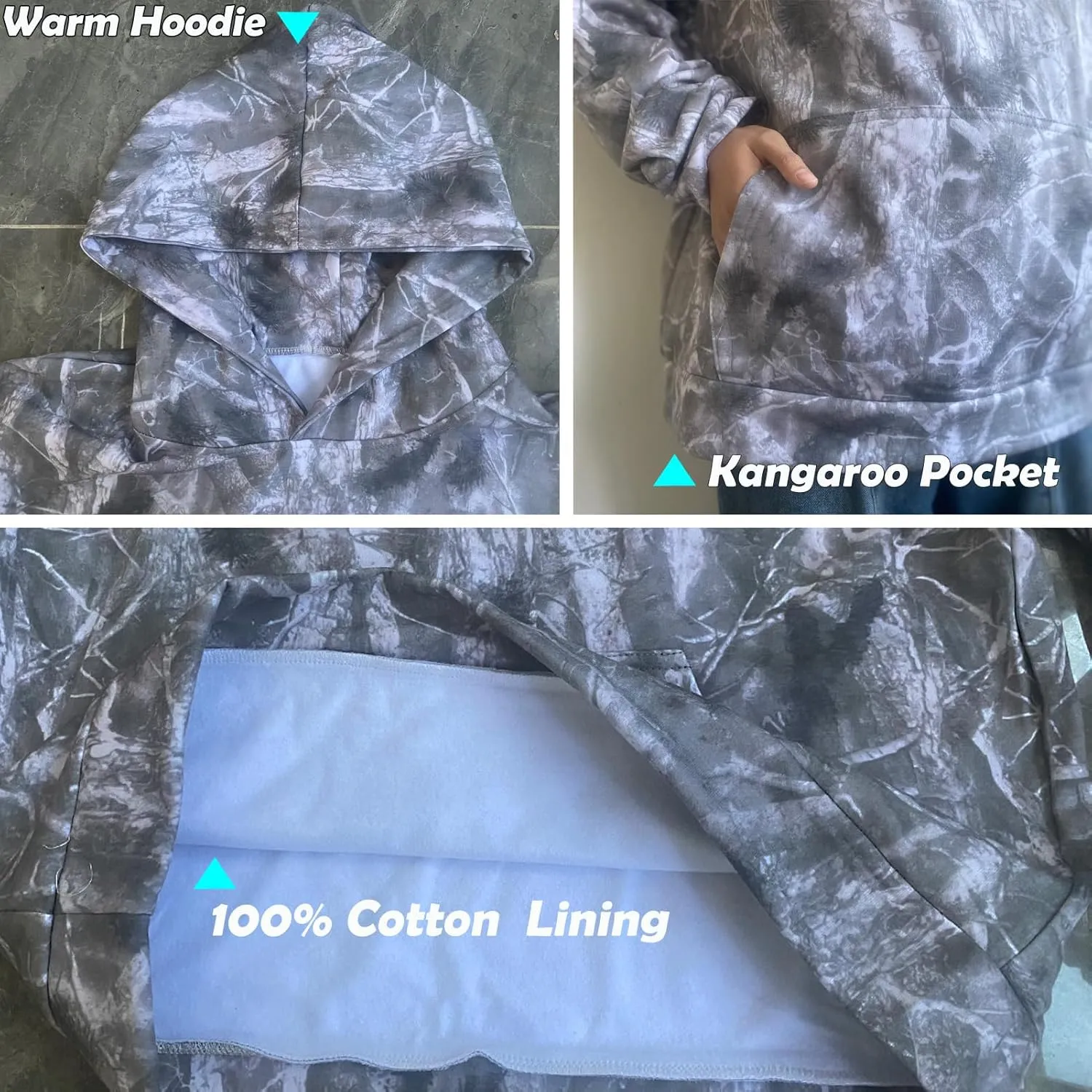 Camo Hoodie Womens Maple Leaf Printed Sweatshirt Oversized Trendy Causal Long Sleeve Fleece Camouflage Hoodie