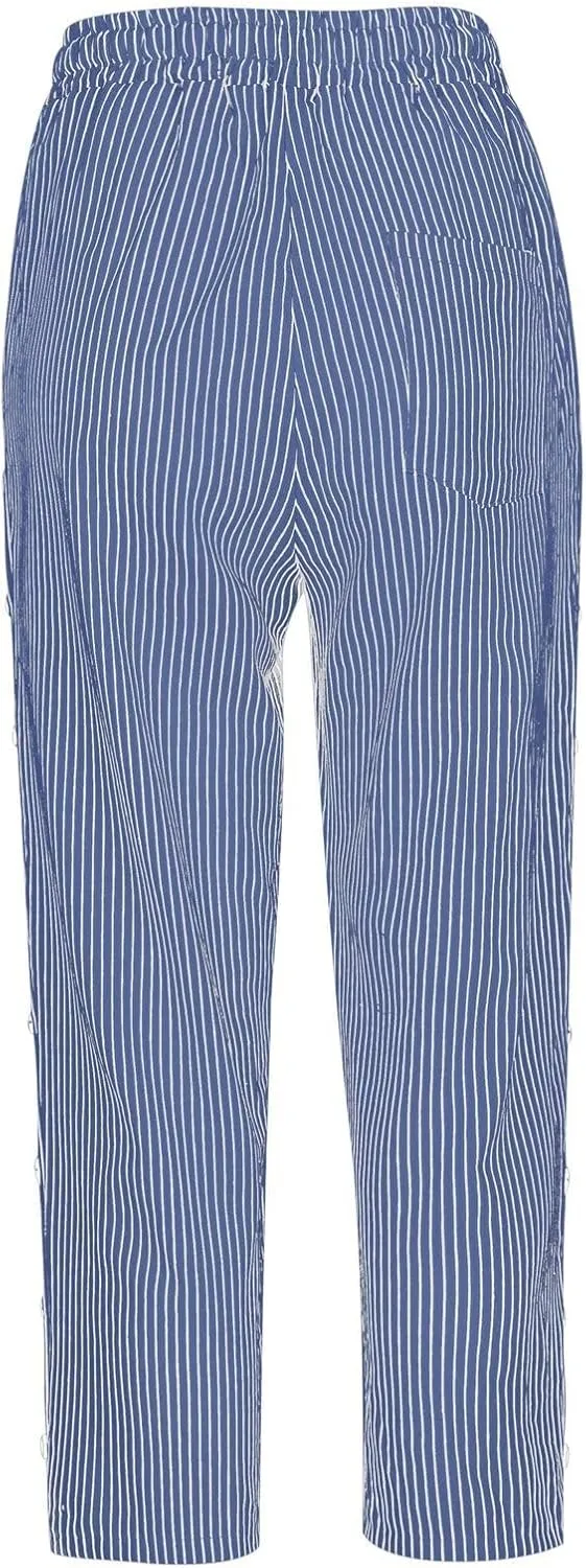 Capris Pants for Women Cotton Linen Casual Summer 2025 Straight Wide Leg Loose Drawstring Elastic Waist Cropped Trouser