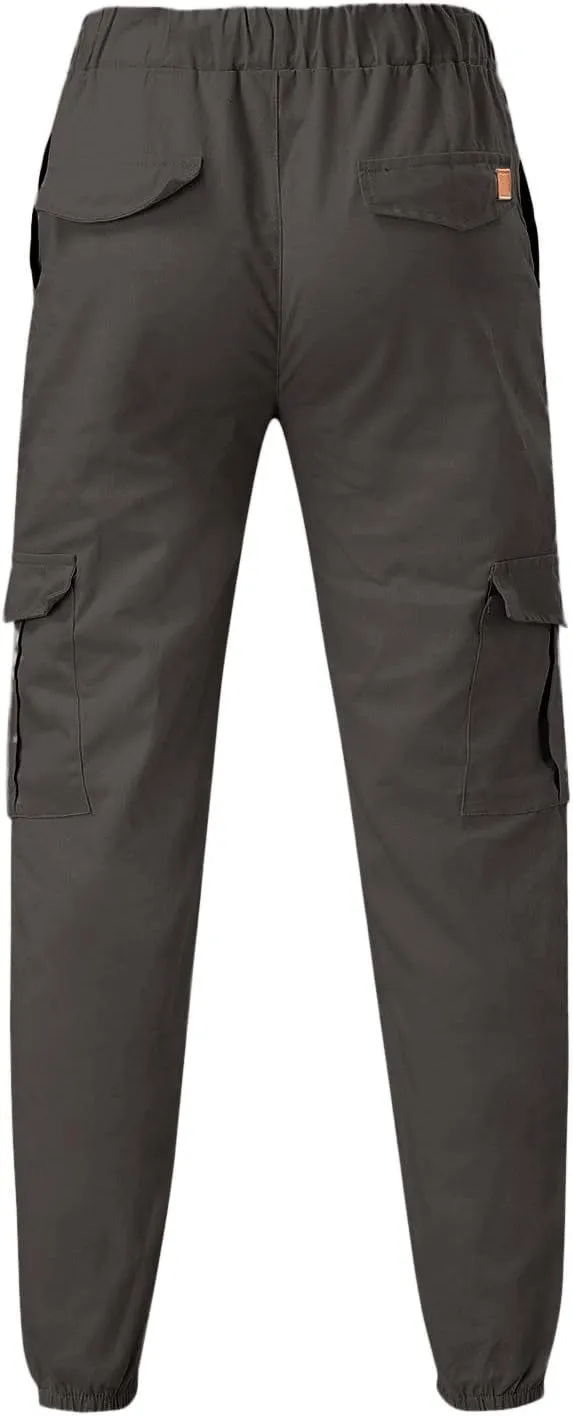 Cargo Pants for Men Joggers Tactical Pants Outdoor Fleece Lined Snow Ski Cargo Pants Thermal Hiking Pants Men's Cargo