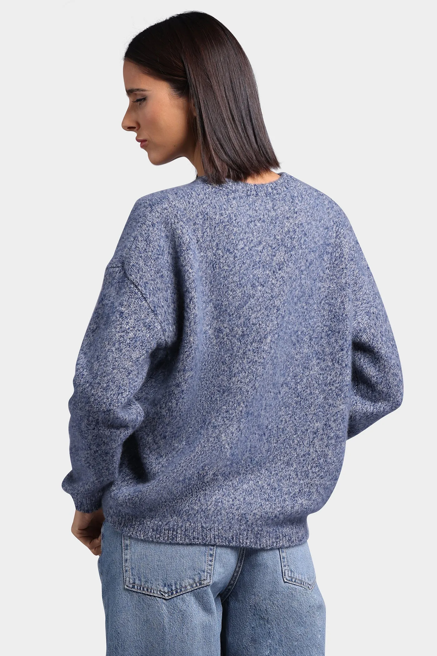 Cashmere Marled Boxy Crew Sweater