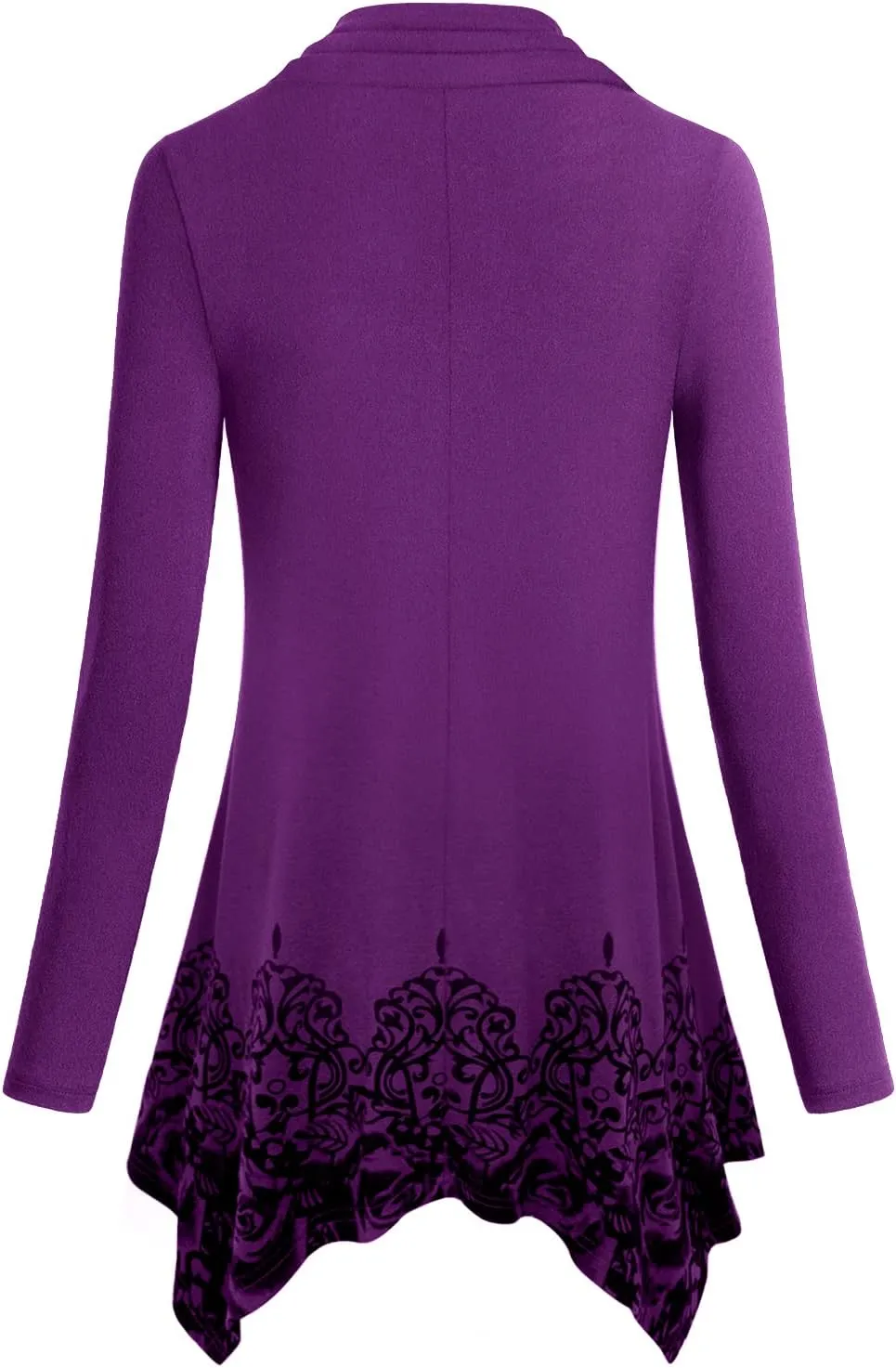 Cestyle Womens Fall Long Sleeve Cowl Neck Asymmetrical Hemline Flowy Tunic Top