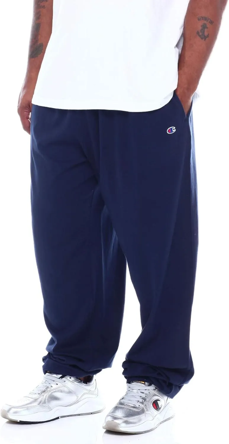Champion Big and Tall Lightweight Sweatpants for Men - Jersey Cotton Jogger Pants Navy