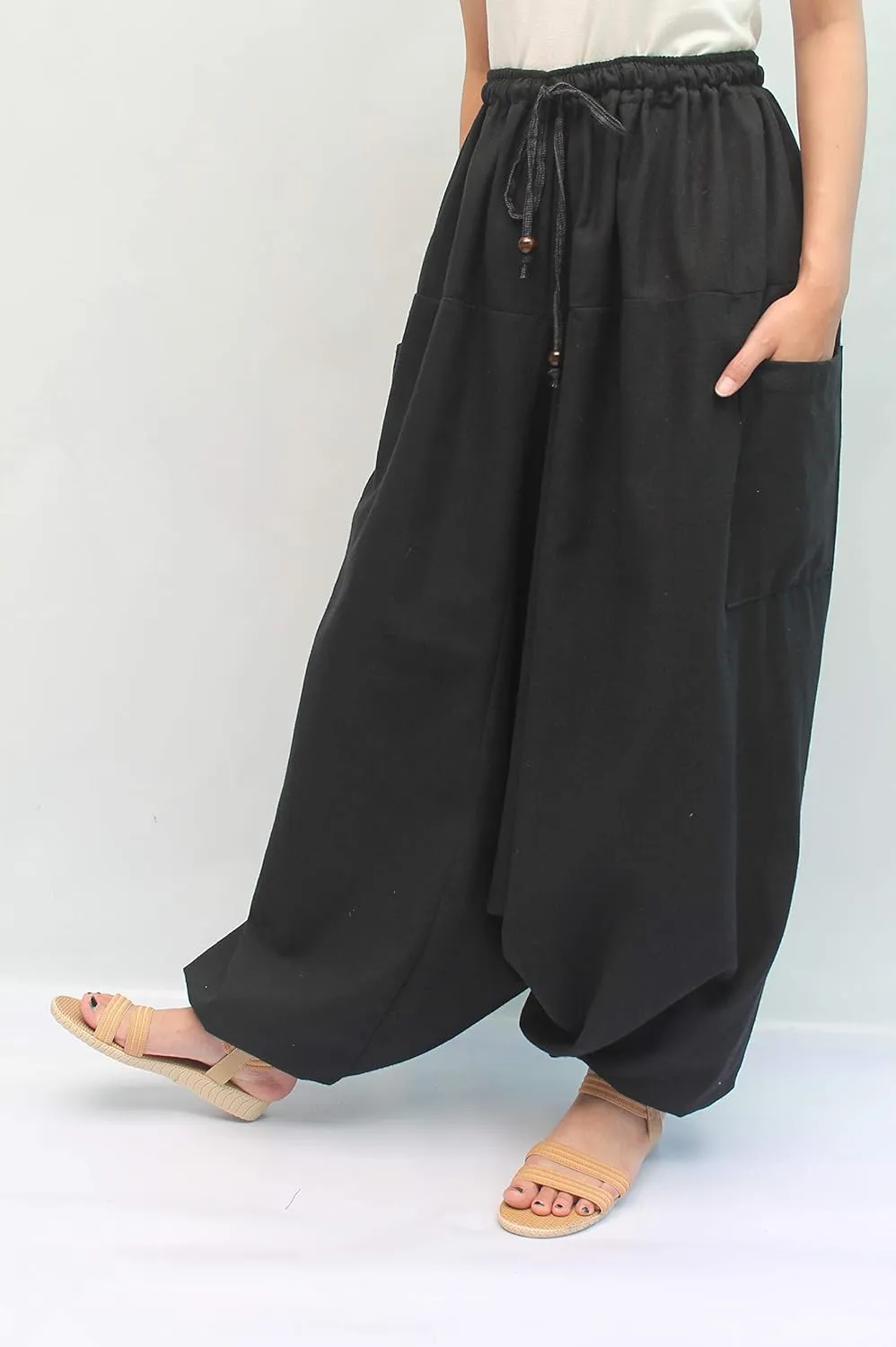 ChiangmaiThaiShop 100% Cotton Baggy Boho Aladin Yoga Harem Pants