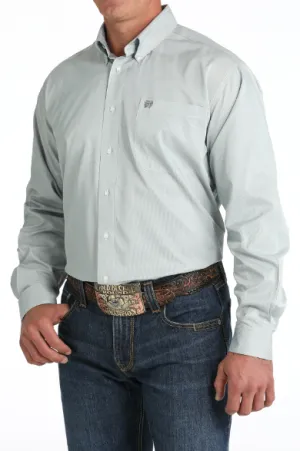 Cinch Men's Green Stripe Print Button Long Sleeve Western Shirt MTW1105814 MTW105814X