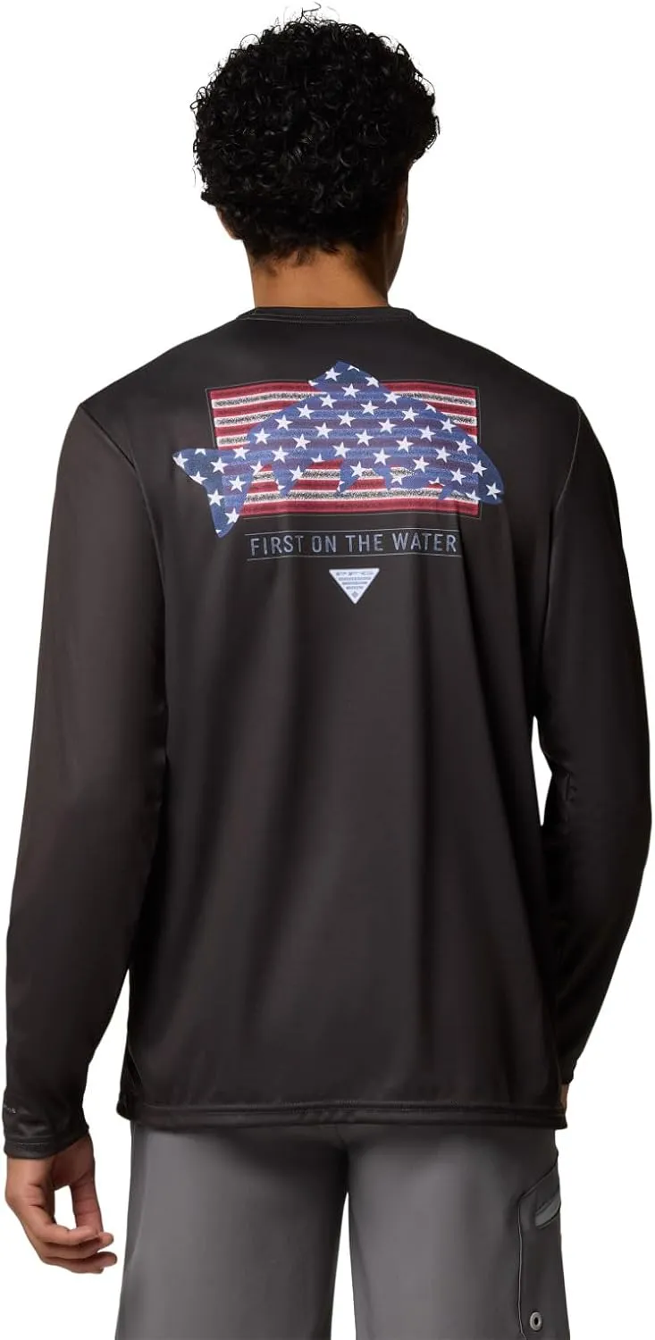 Columbia Men's Terminal Tackle PFG Fins and Stripes Long Sleeve