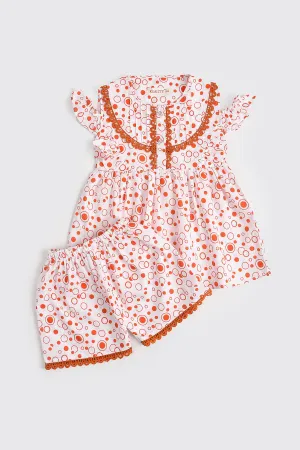 Coral Polka Dot Suit